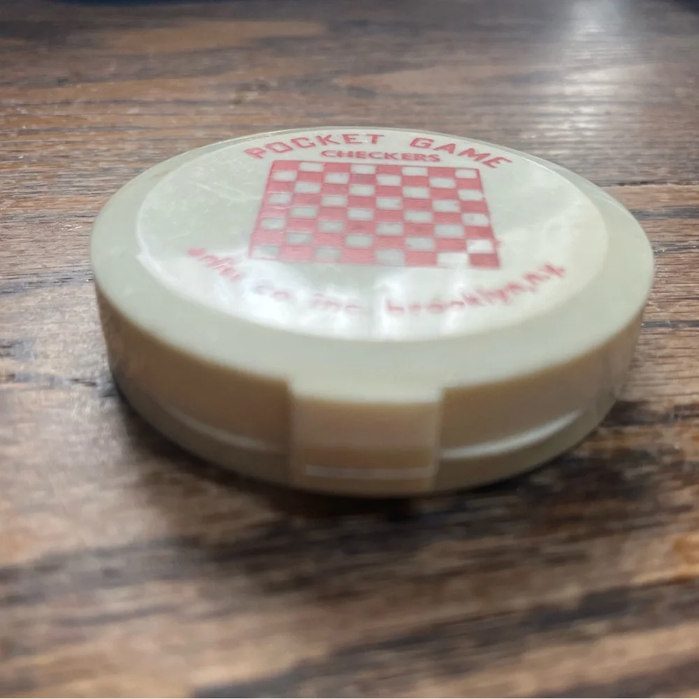 Vintage 1950’s Collectible Arliss Pocket Game Checkers - White and Red Travel - Picture 3 of 4